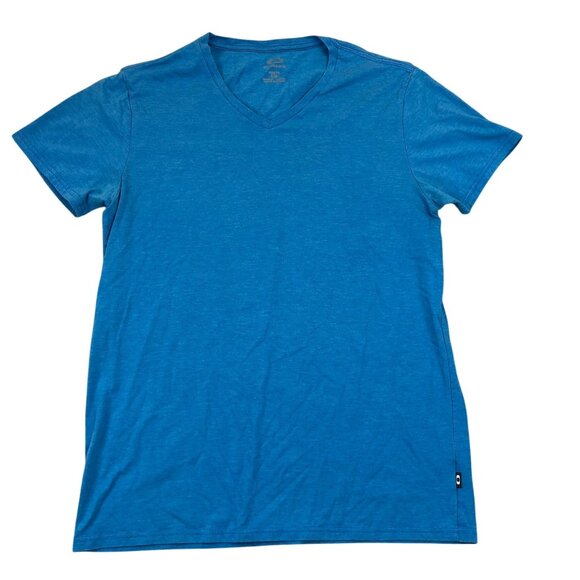 Oakley Men Slim Fit V-Neck T-Shirt Large Blue Short Sleeve Basic Pullover Casual - Picture 1 of 8